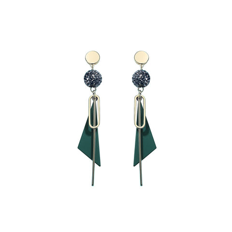 Pop Char Asymmetri Green Earrings