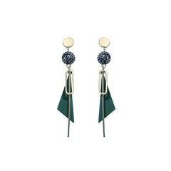 Pop Char Asymmetri Green Earrings