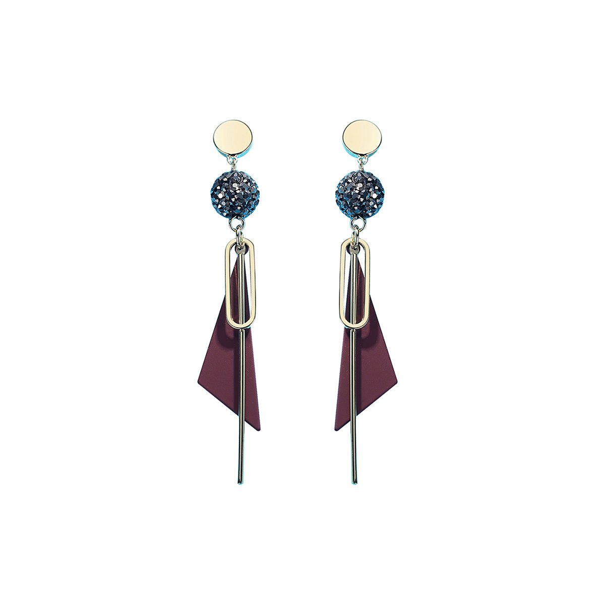 Pop Char Asymmetri Maroon Earrings   0cm