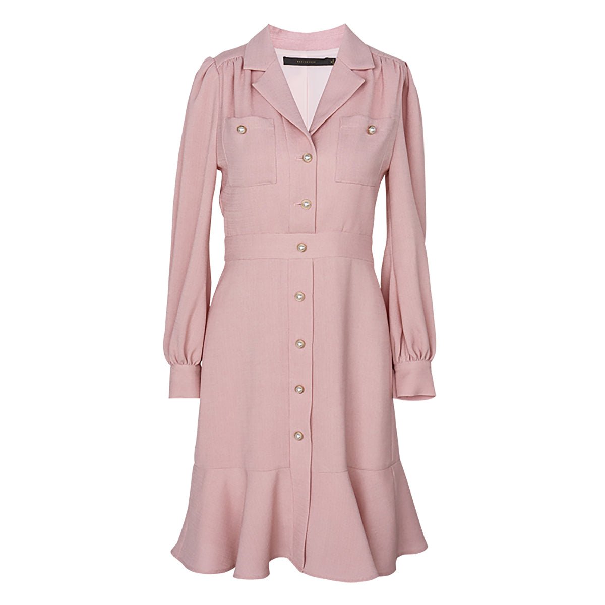 Pretty Pink Lapel Midi Dress - 0cm