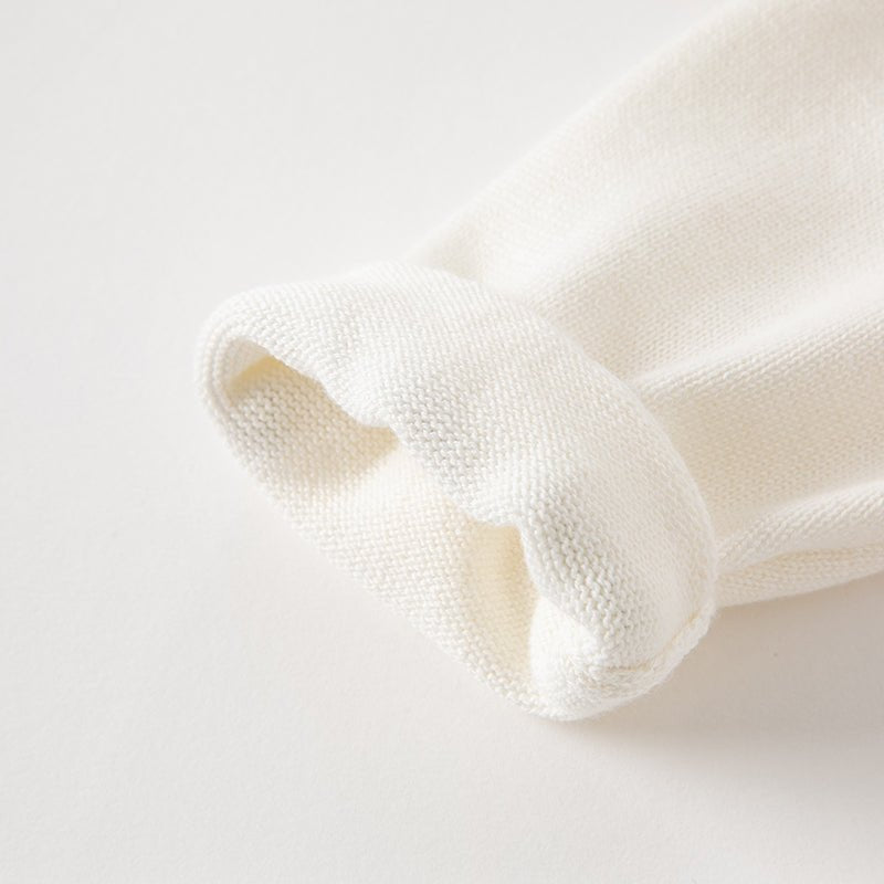 Pricess Girl Mesh Embroidery White Knitted Dress With Headband - 0cm