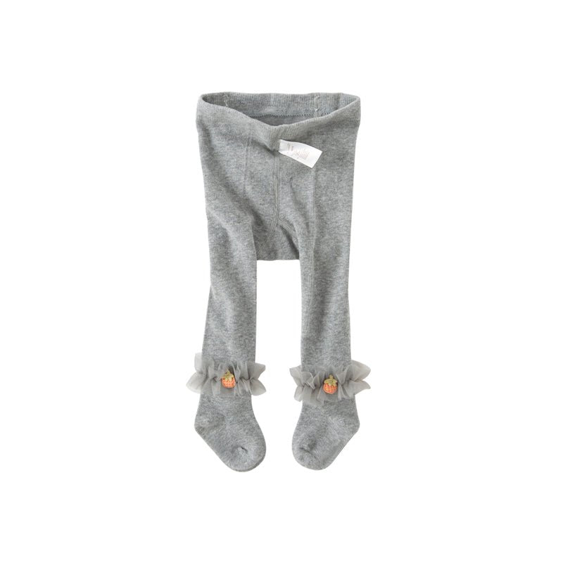 Princess Girl Tulle Berry Embroidery Grey Leggings   0cm
