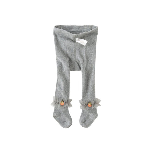 Princess Girl Tulle Berry Embroidery Grey Leggings   0cm
