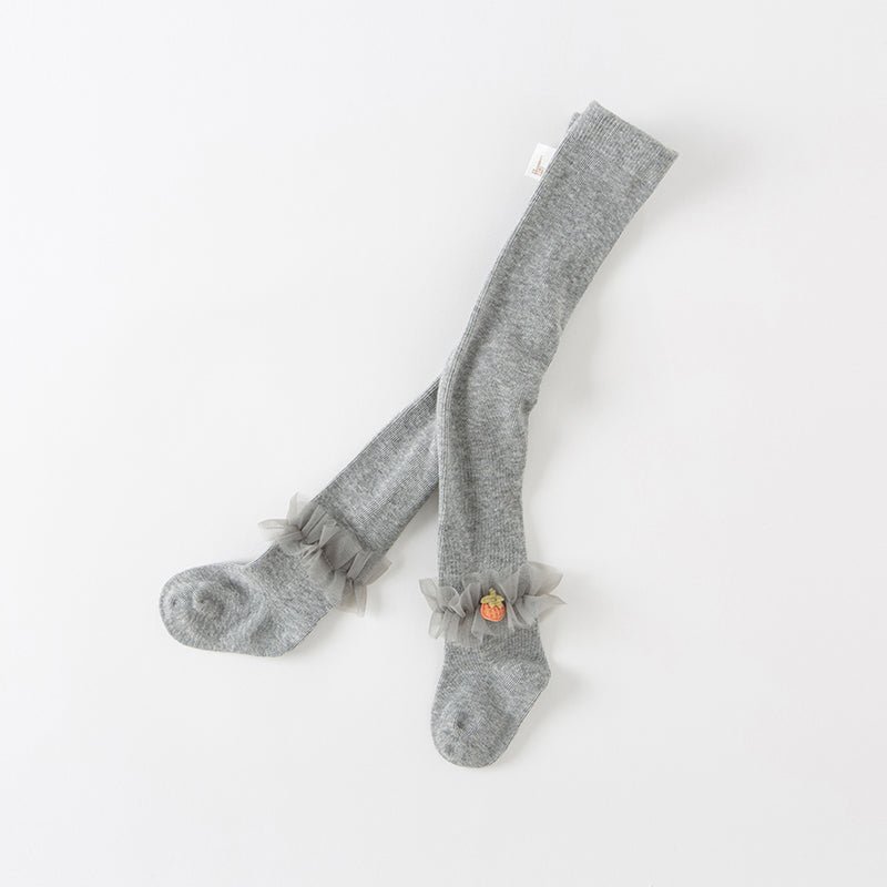 Princess Girl Tulle Berry Embroidery Grey Leggings   0cm