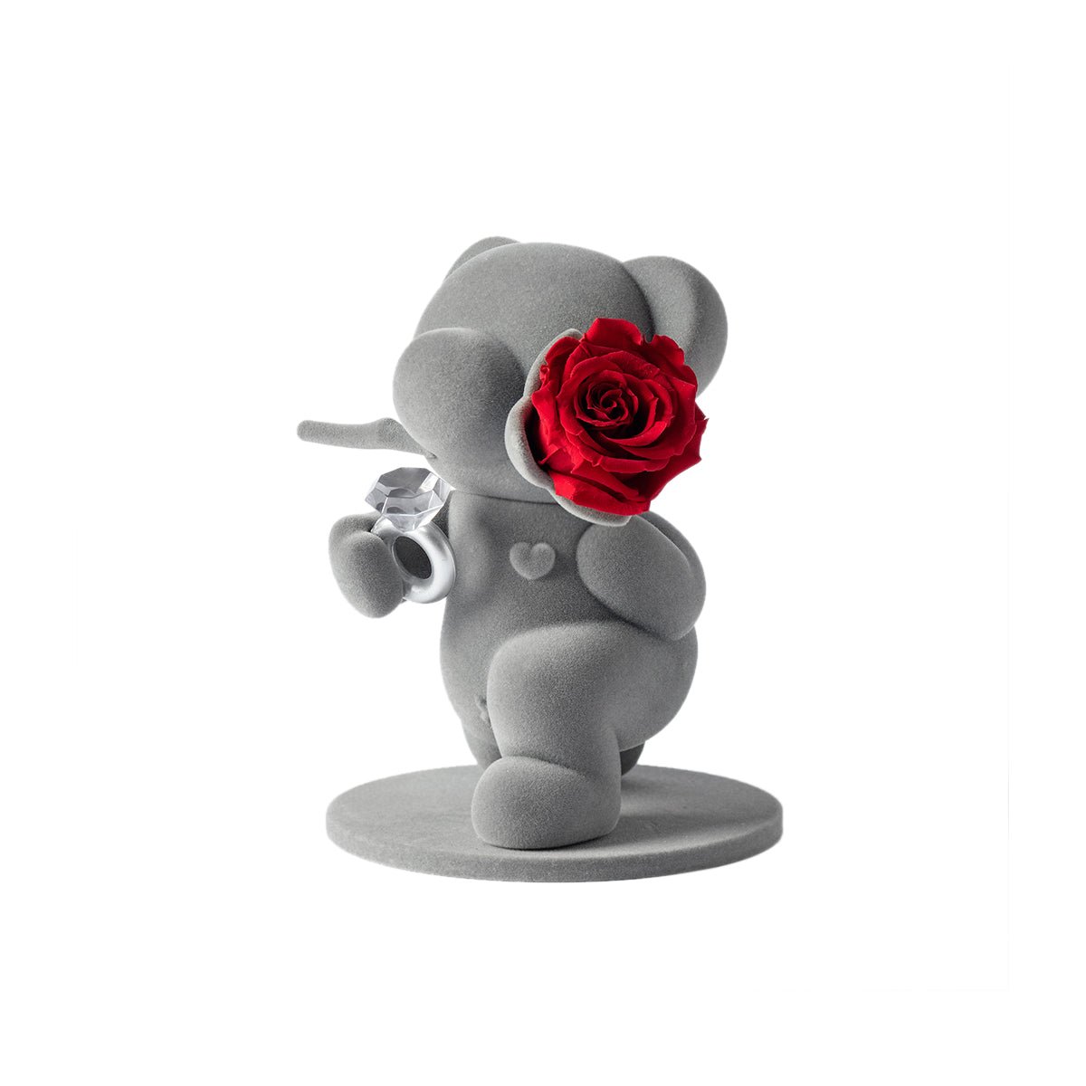 "Proposal Bear on One Knee" Eternal Flowers Rose Teddy Bear Gift Set   0cm