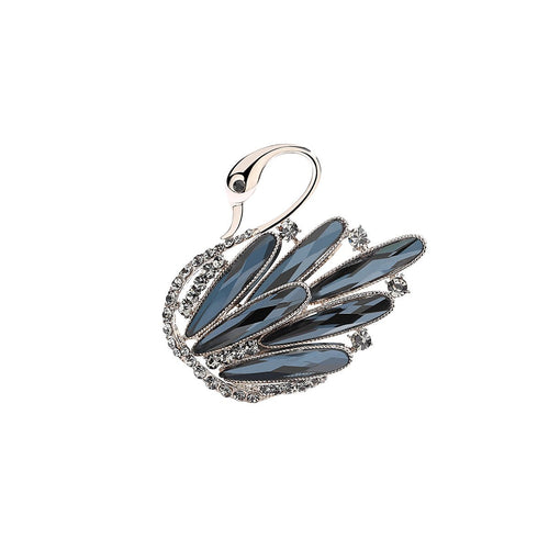 Proud Swan Blue Brooch   0cm
