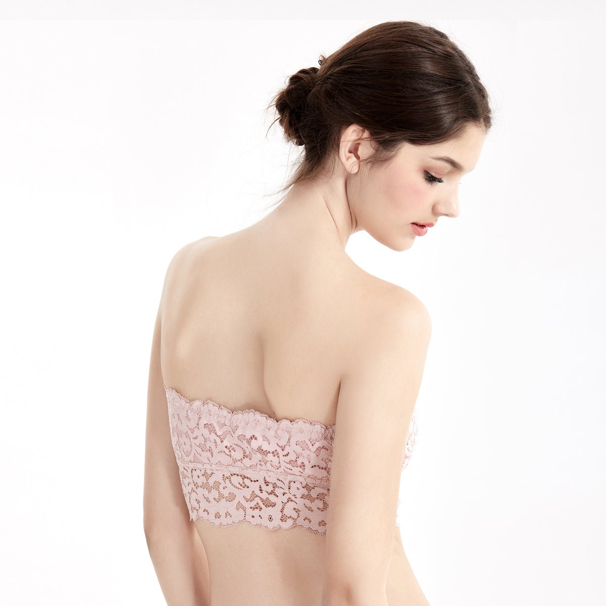 Pullover Longline Lace Padded Wireless Pink Bra   0cm