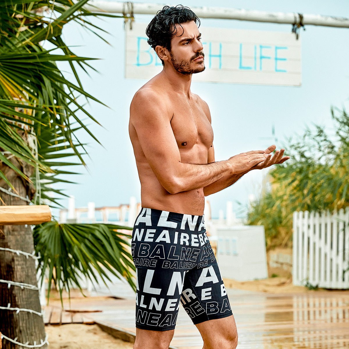 Punk Rave Black Swim Shorts   0cm