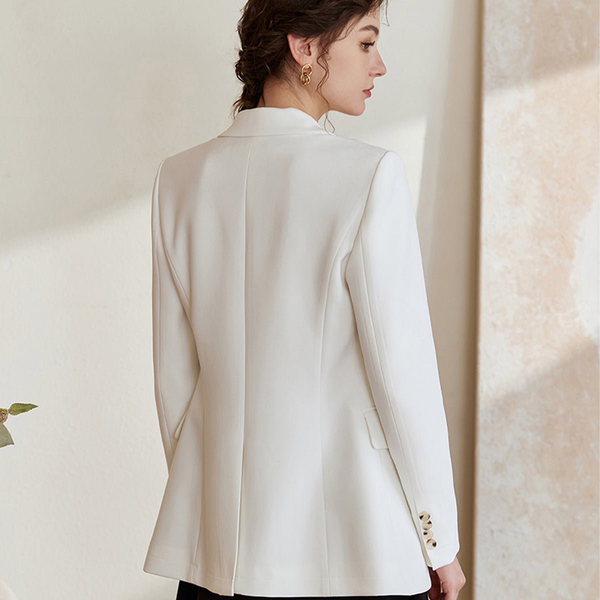 Radiant White Double Breasted Blazer   0cm