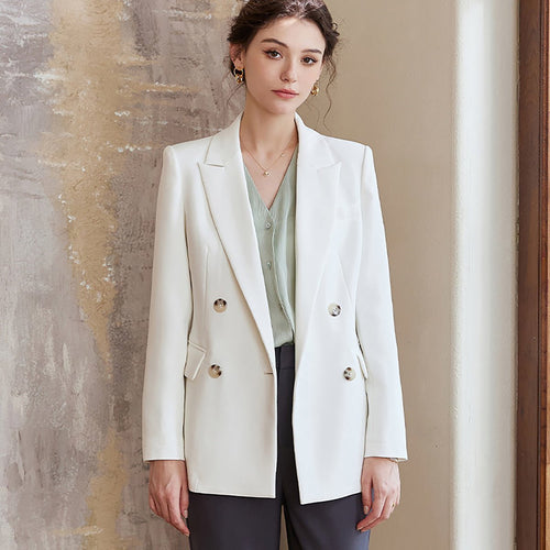 Radiant White Double Breasted Blazer 0cm
