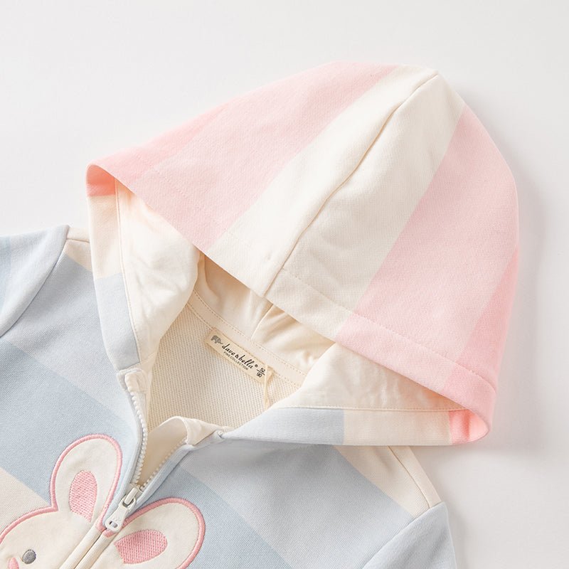 Rainbow Bunny Two piece Girl Hooded Sweater Jacket & Pants Set   0cm