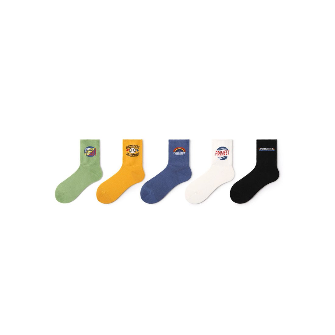 Rainbow Day All season Unisex 5pcs Crew Socks Set   0cm