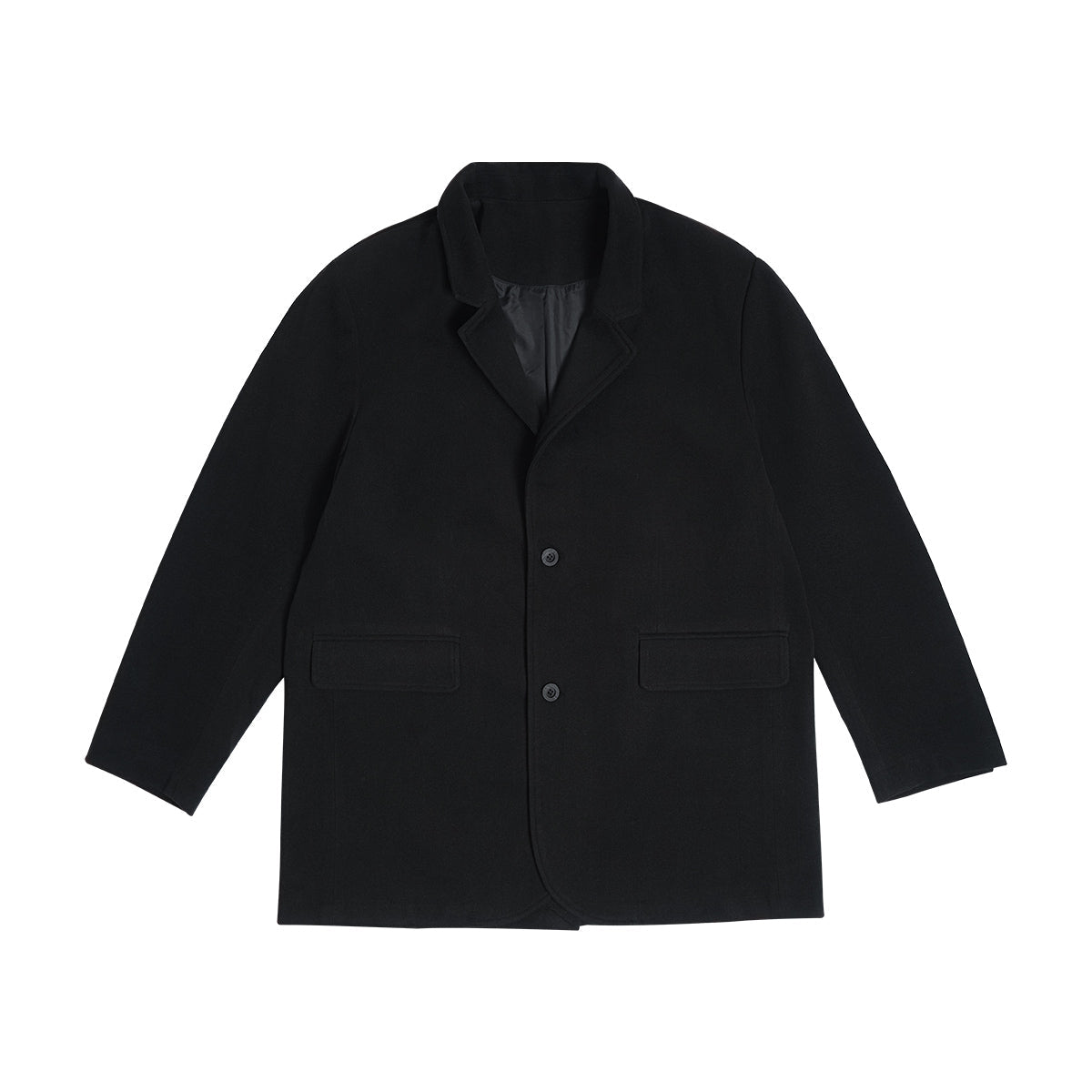 Relaxed Single-breasted Black Blazer - 0cm