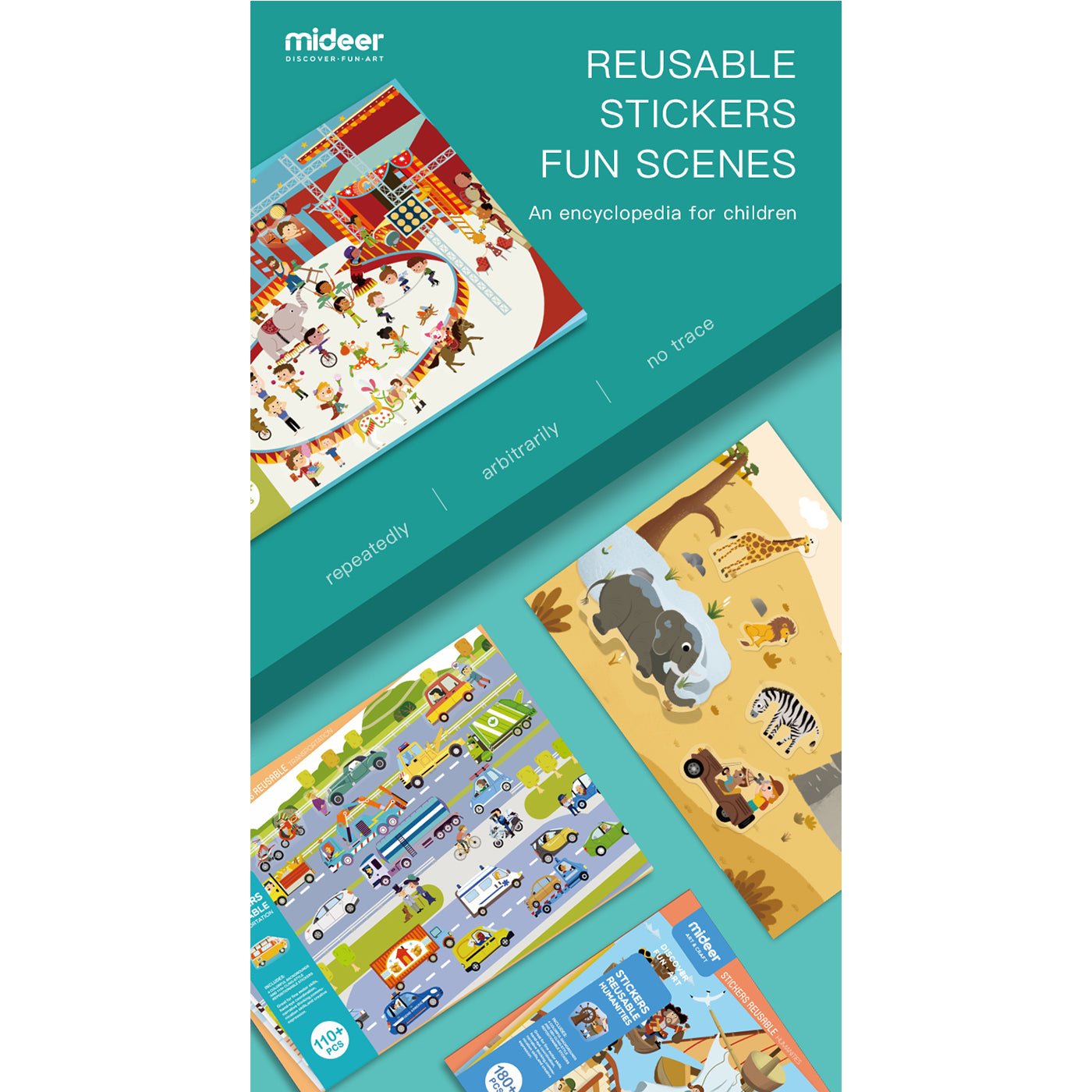 Reusable Electrostatic Sticker Book   Animal   0cm