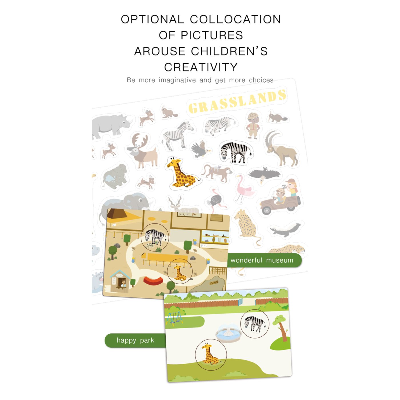 Reusable Electrostatic Sticker Book   Animal   0cm