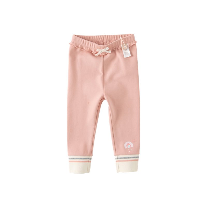 Ribbon Front Rainbow Detail Girl Pink Pants   0cm