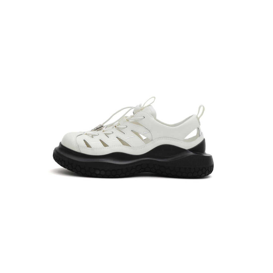 Roman Chunky Sole White Sandals - 0cm