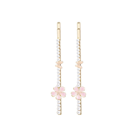 Sakura Ribbon Pink Hair Pin Set