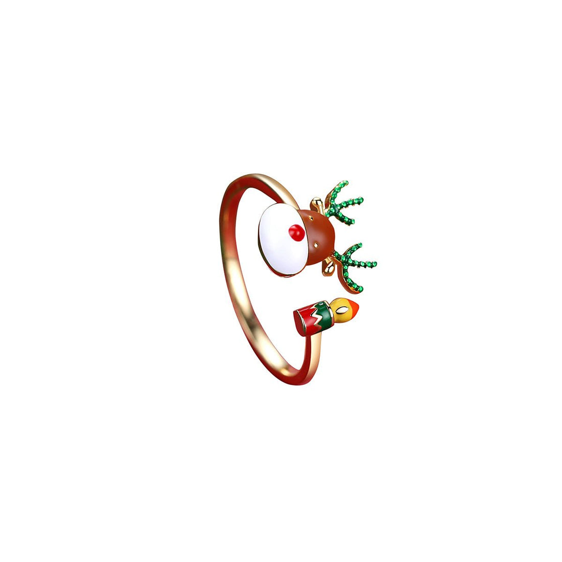 Santa Deer Gold Ring - 0cm