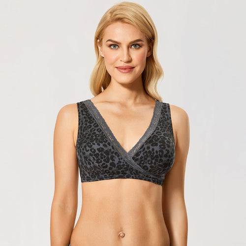 Self Adjusting Stretch Wireless Breastfeeding Support Black Nursing Bra   0cm