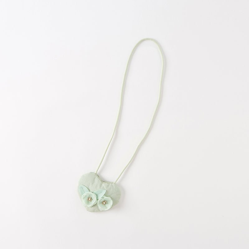 Sheer Spring Blossom Girl Green Dress With Purse   0cm