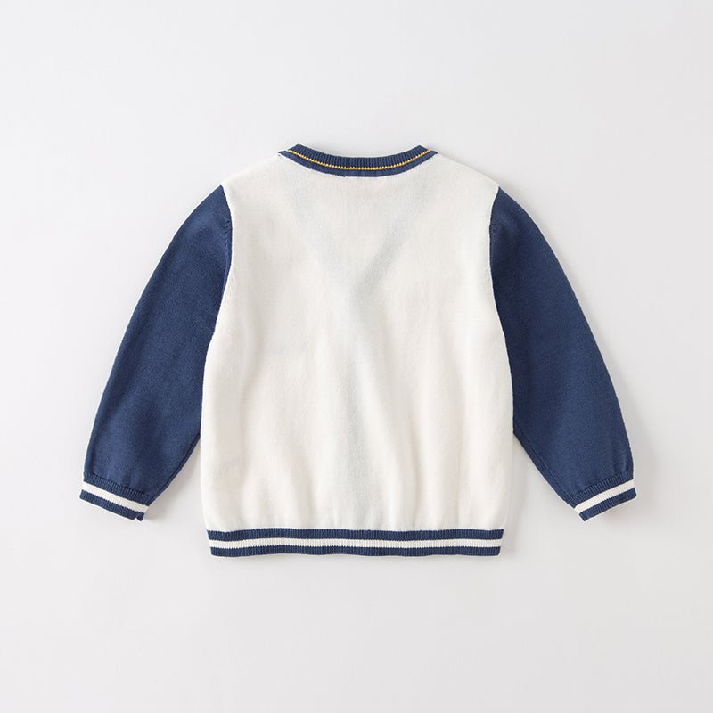Shooting Rocket Two tone Boy Navy Knitted Cardigan   0cm
