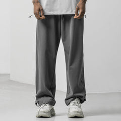 Signature Baggy Fit Natural Rise Drawstring Charcoal Sport Pants