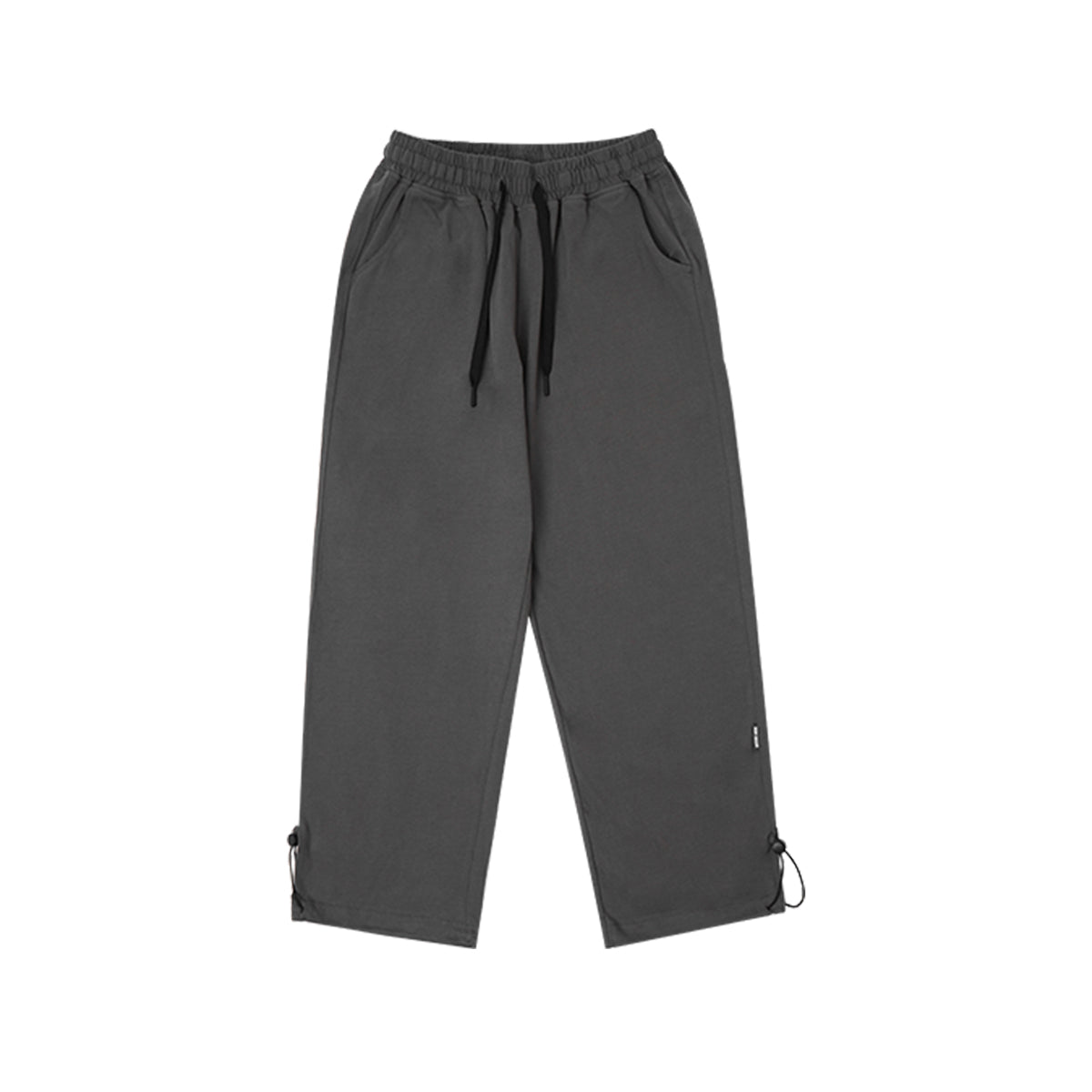 Signature Baggy Fit Natural Rise Drawstring Charcoal Sport Pants   0cm