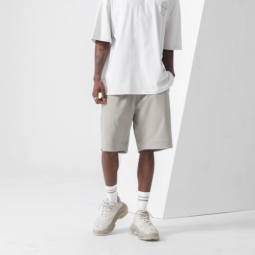 Slash Seam detail Stone Lounge Shorts   0cm