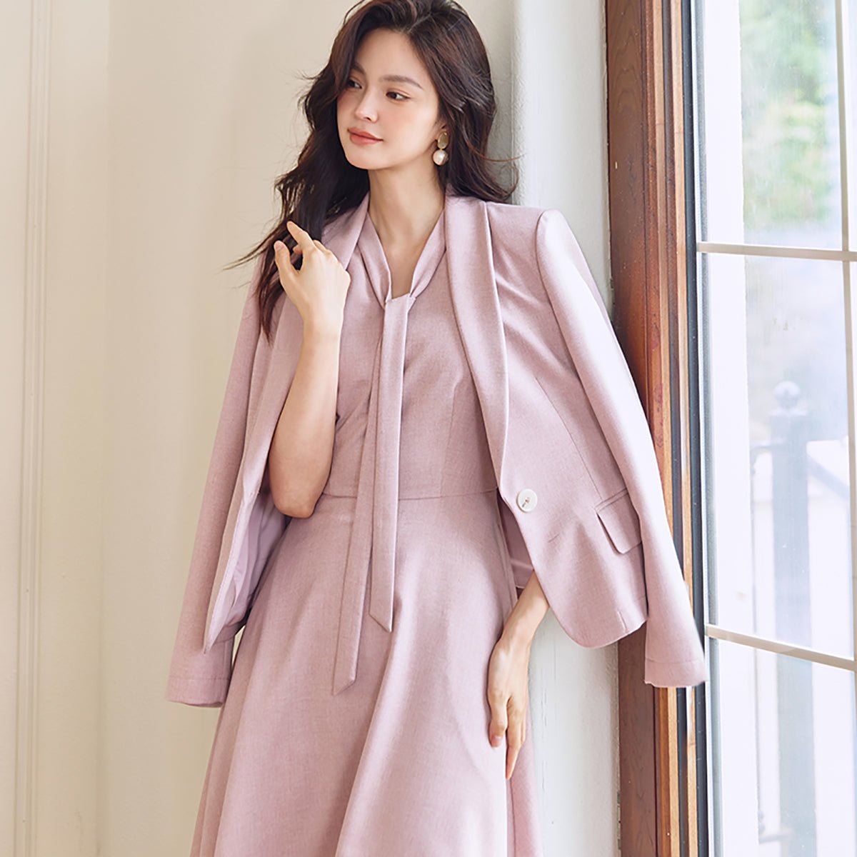 Sleeveless Pink Modern Fashion Dress   0cm