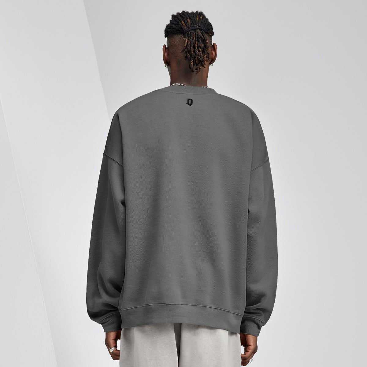 Slouch Logo print Charcoal Crew Sweater   0cm