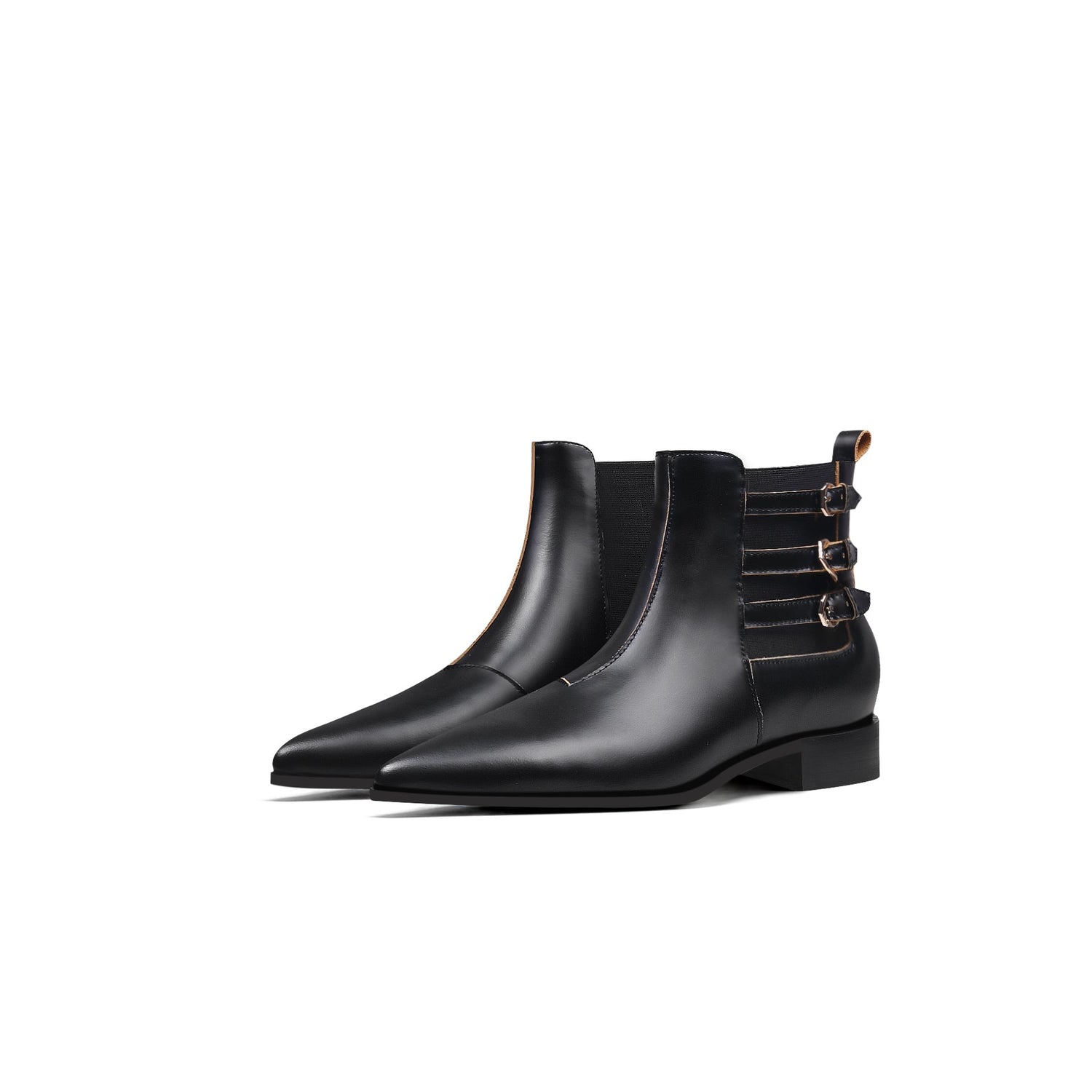 Smart Buckles Black Boots - 0cm