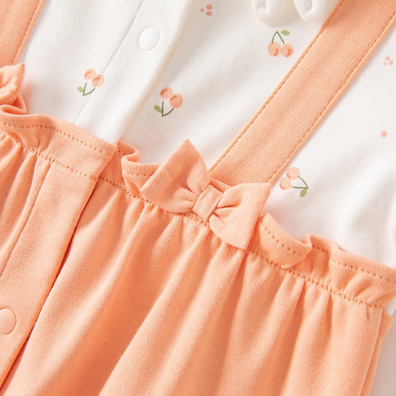 Smiley Rabbit New Born Baby Girl Orange Romper   0cm