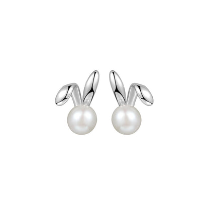 Smug Bunny Silver Earrings - 0cm
