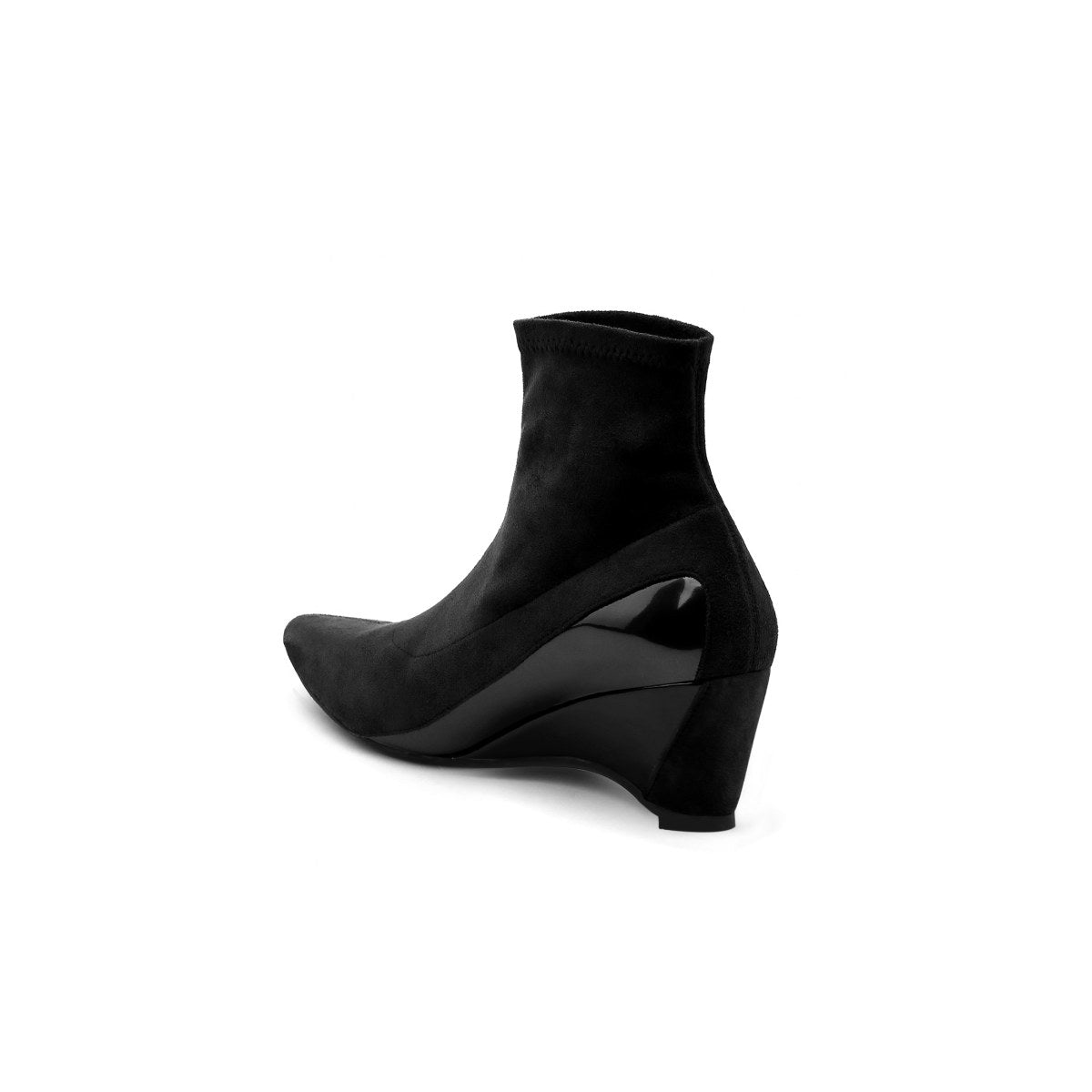 Sock-Style Black Boots - 0cm