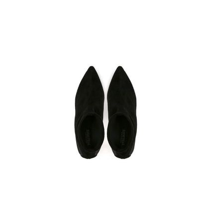 Sock-Style Black Boots - 0cm