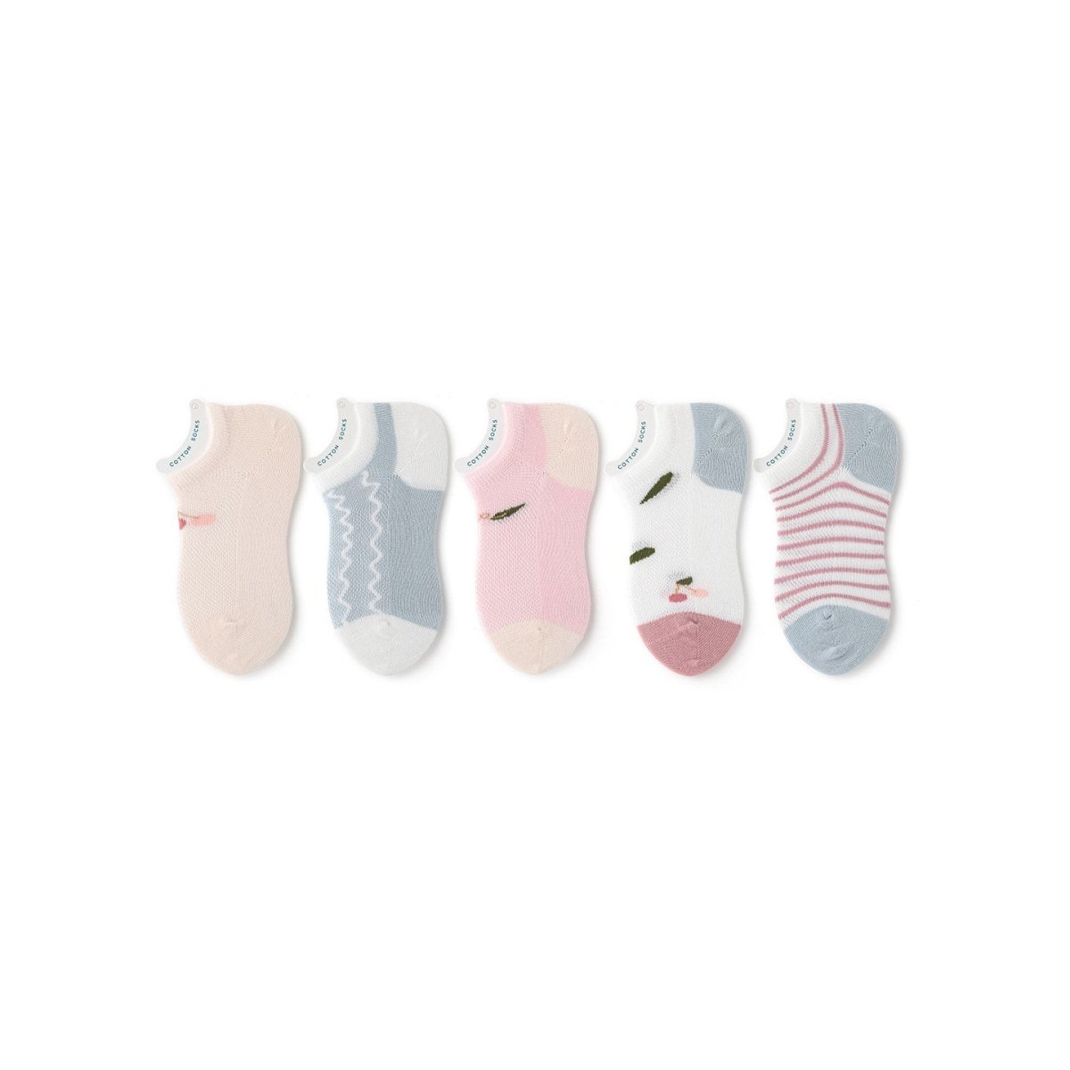Soft Day Thin Mesh Breathable Girl 5pcs Ankle Socks Set   0cm