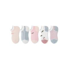 Soft Day Thin Mesh Breathable Girl 5pcs Ankle Socks Set