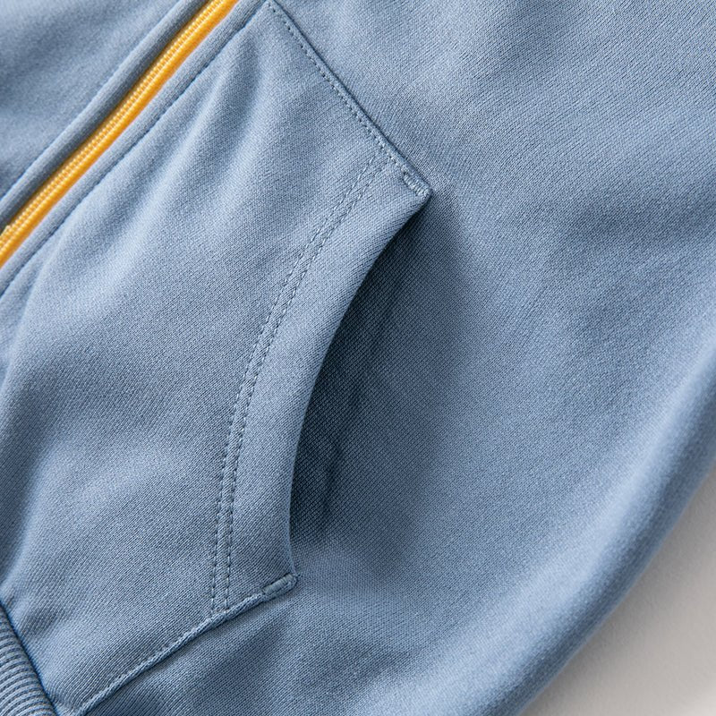 Space Dream Color Block Unisex Blue Hooded Jacket   0cm