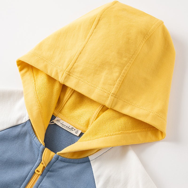 Space Dream Color Block Unisex Blue Hooded Jacket   0cm