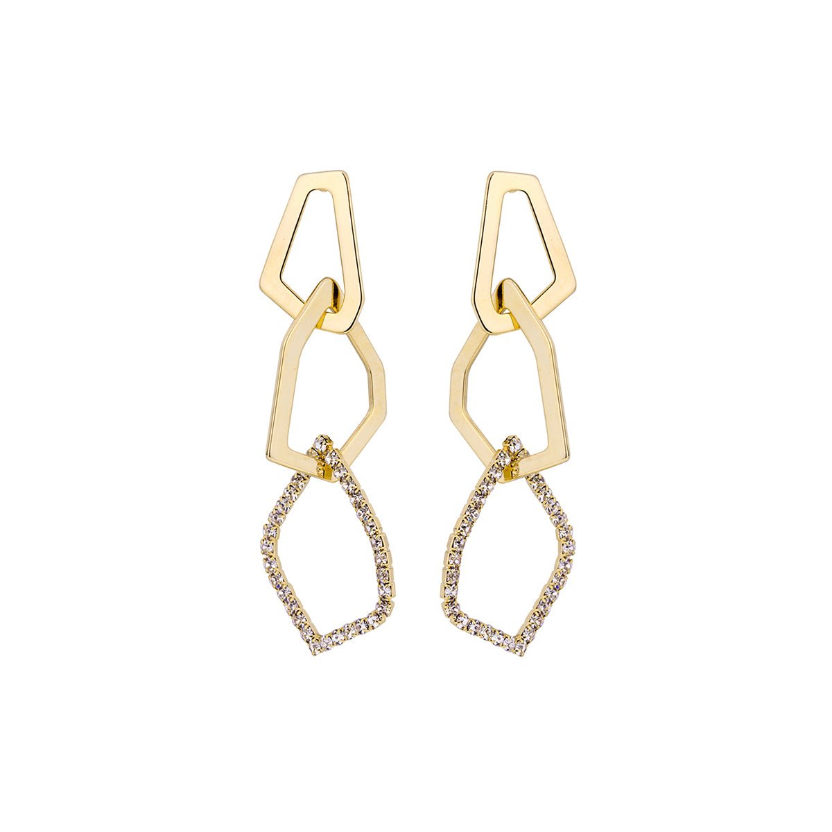 Space Links Gold Earrings - 0cm