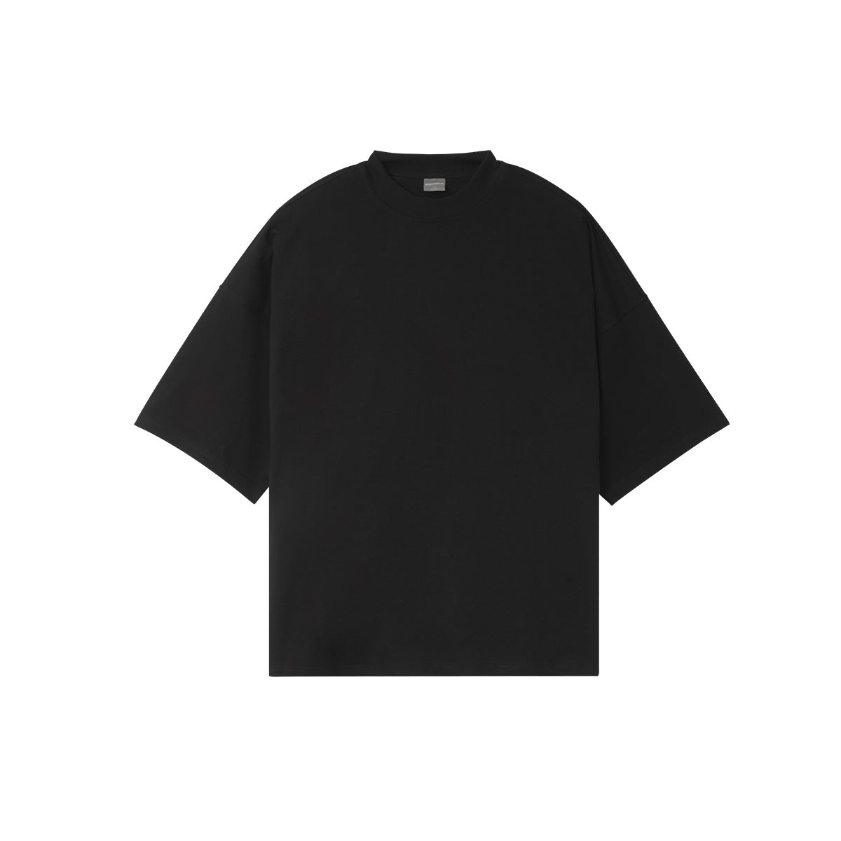 Space Oversized Dropped-shoulder Black Tee