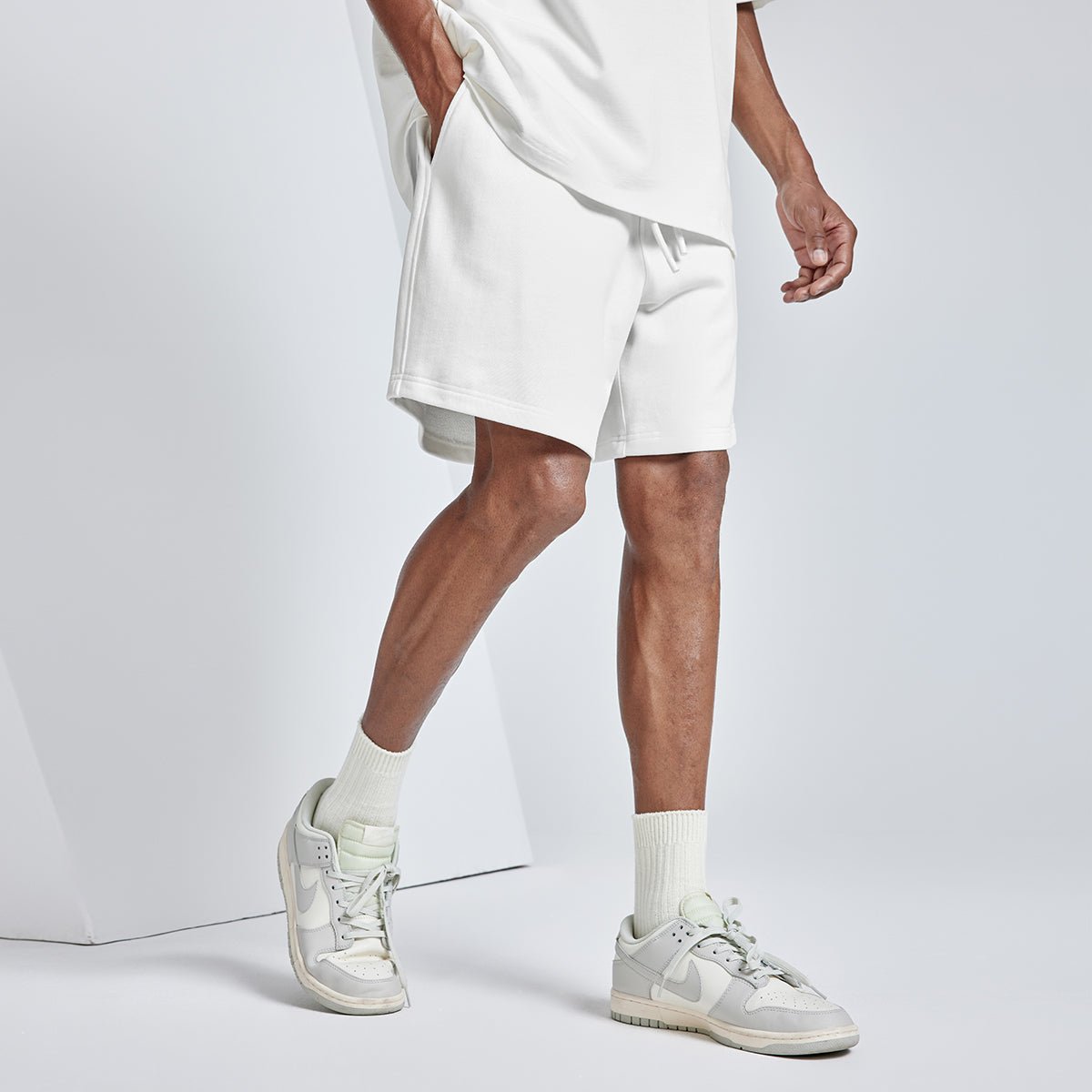 Special 5 Relaxed White Cotton Shorts   0cm