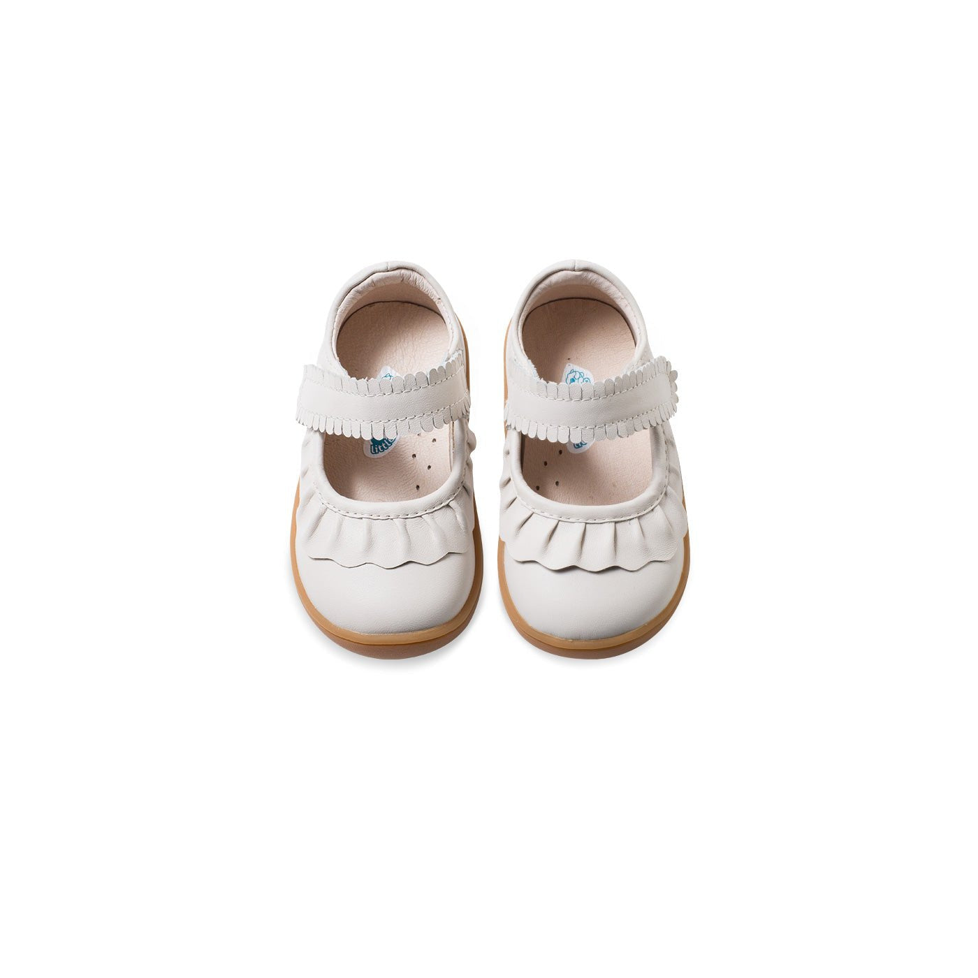 Spring Flora Soft Sole Anti-slip Pre-walker White Baby Girl Mary Jane Shoes - 0cm