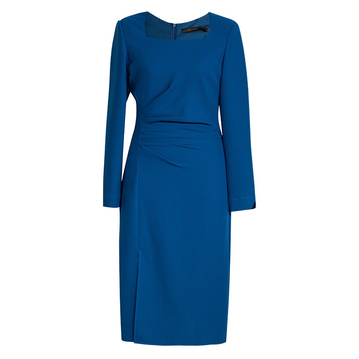 Square Neck Blue Bodycon Dress   0cm