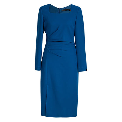 Square Neck Blue Bodycon Dress - 0cm