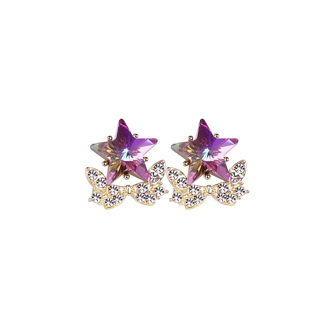 Star Hub Purple Earrings - 0cm