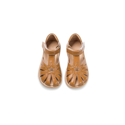 Star Hub Soft Sole Anti-slip Girl Camel Sandals - 0cm