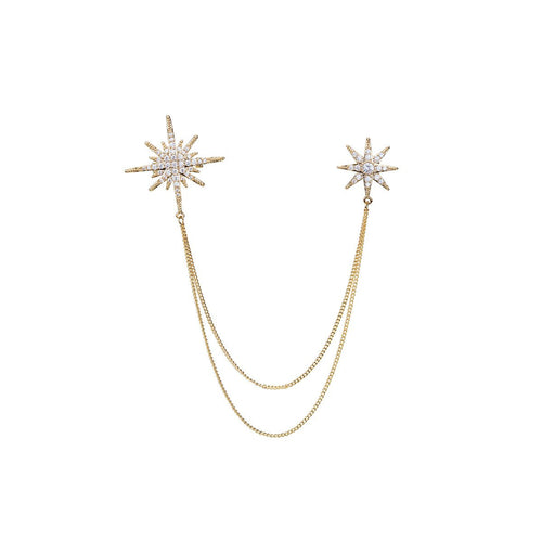 Star Spikes Gold Brooch   0cm