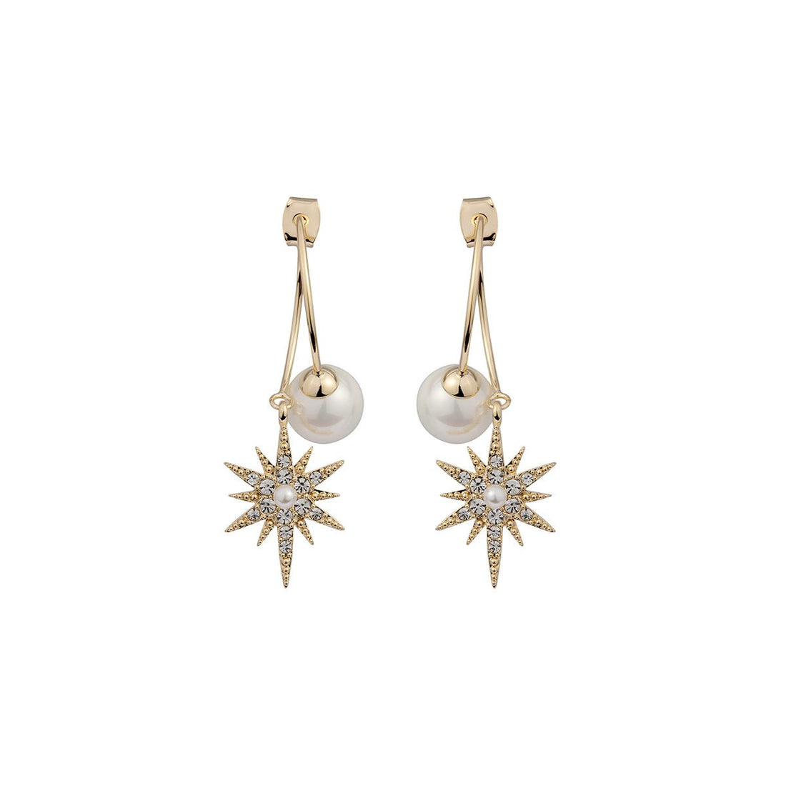 Star Spikes Gold Earrings - 0cm